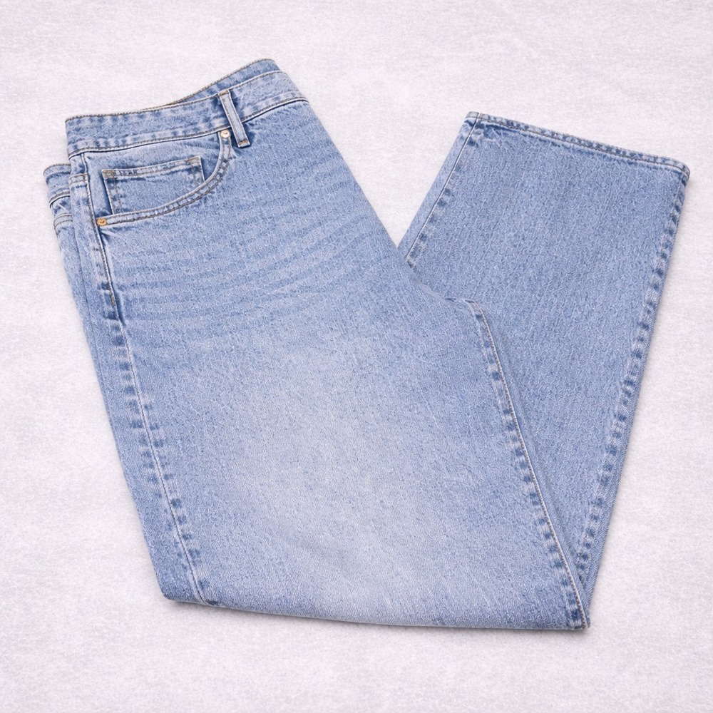 Express Womens Jeans 14L Relaxed Straight High Rise Light Wash NWT